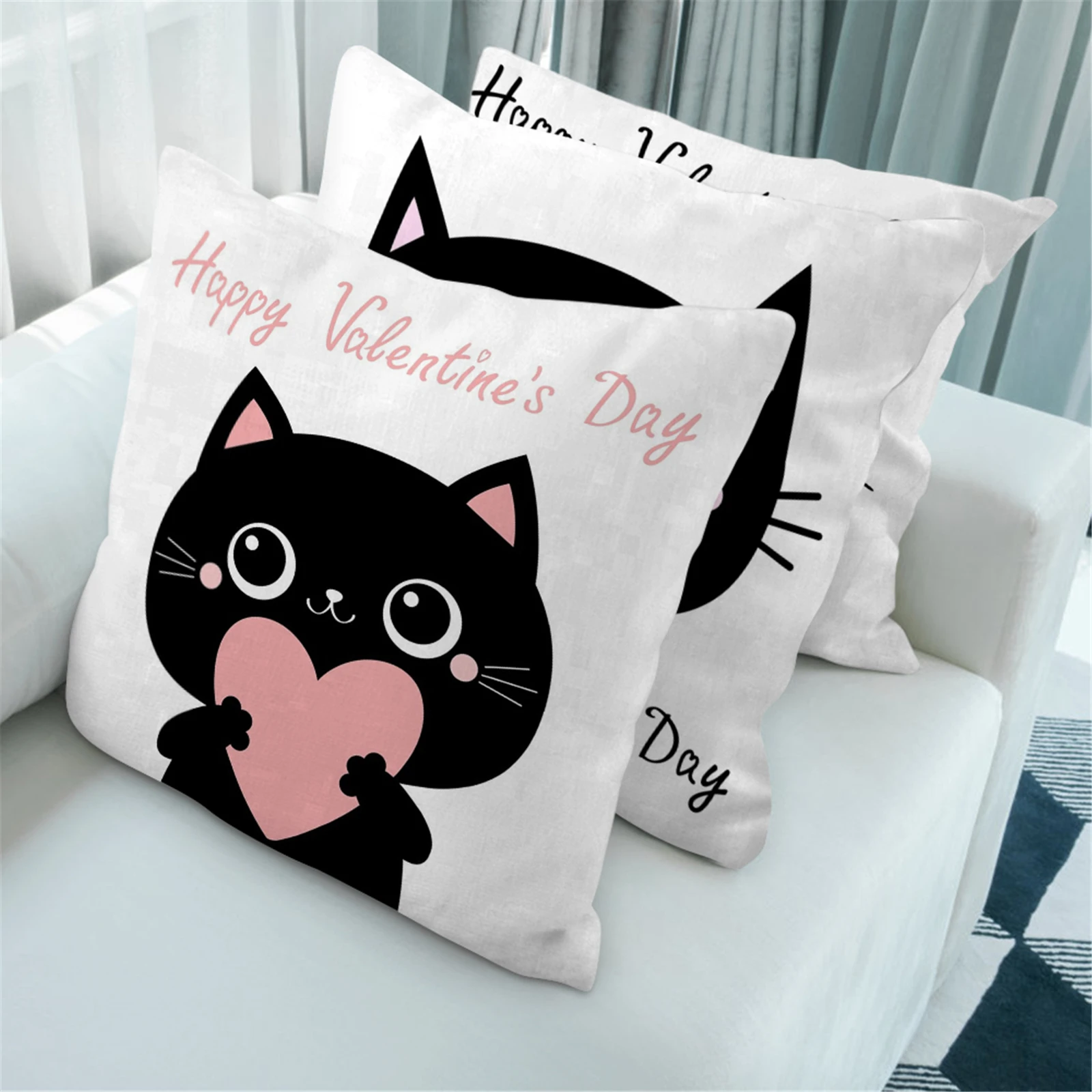 Fuwatacchi Love Cushion Cover Valentine's Day Cute Black Cat Peach Skin Pillows Cases Decorative Pillows for Sofa Winter
Fuwatacchi Love Cushion Cover Valentine's Day Cute Black Cat Peach Skin Pillows Cases Decorative Pillows for Sofa Winter