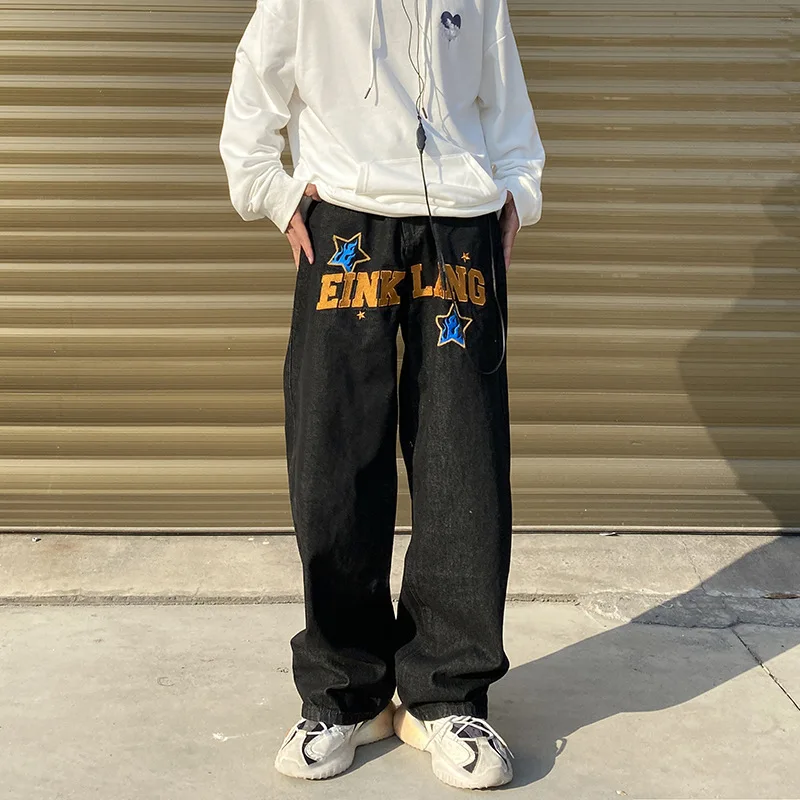 High Street Letter Embroidery Straight Loose Jeans Mens Retro Oversize Casual Denim Trousers Harajuku Washed Hip Hop Jean Pants
High Street Letter Embroidery Straight Loose Jeans Mens Retro Oversize Casual Denim Trousers Harajuku Washed Hip Hop Jean Pants