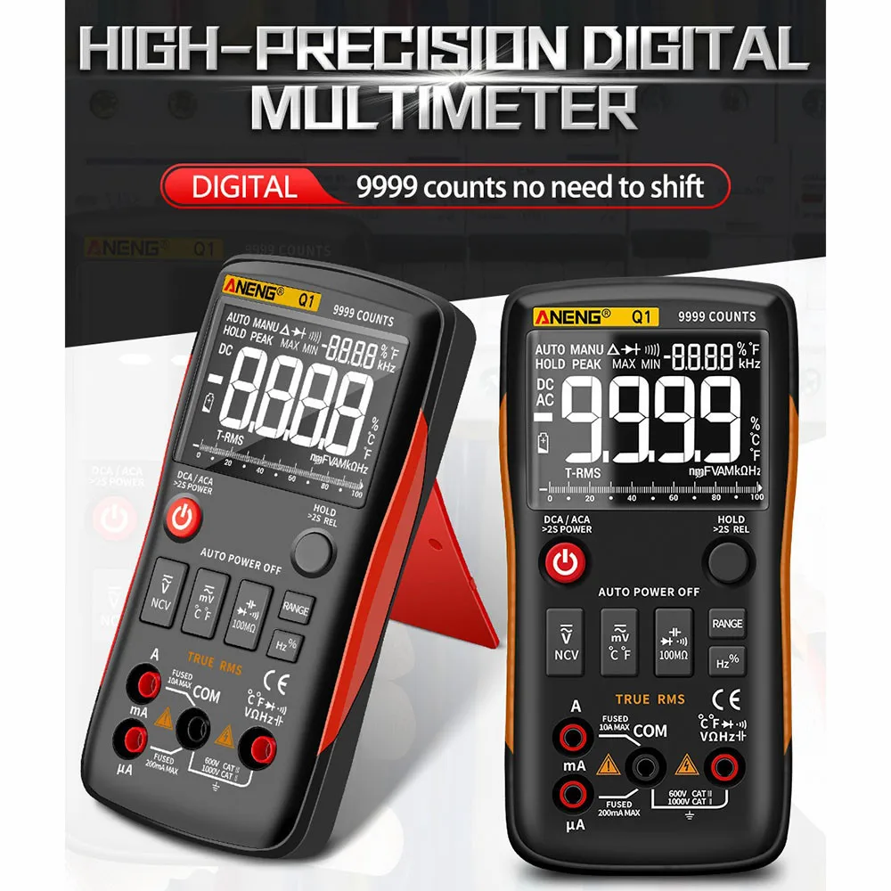 ANENG Digital Multimeter 9999 Tester Professional Ammeter Voltage Indicator Measuring Instruments Inteligent Electrician Tool
ANENG Digital Multimeter 9999 Tester Professional Ammeter Voltage Indicator Measuring Instruments Inteligent Electrician Tool