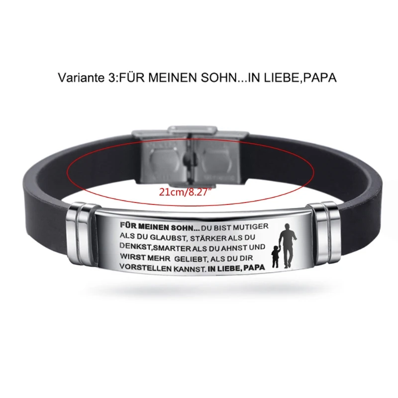 

German Inspirational Cuff Bracelets Personalized Engraved to My Son Bracelets 45BC