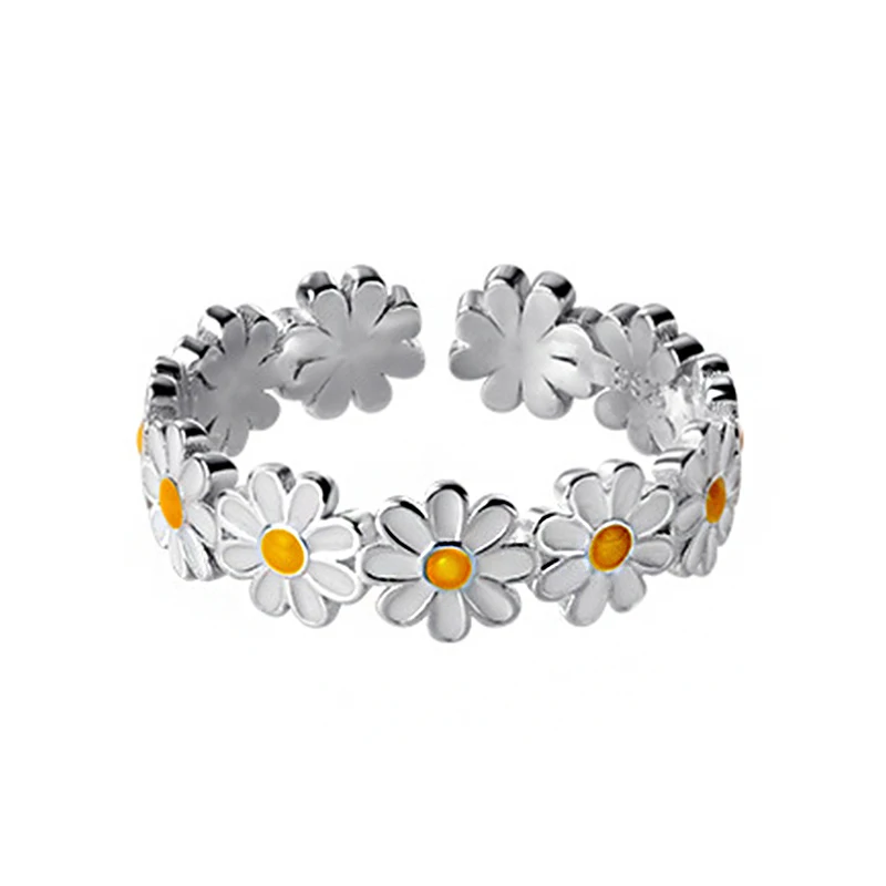 Genuine 925 Sterling Silver Ring Beautiful Daisy Flower Rings For Women Adjustable Bride Wedding Engagement Jewelry
Genuine 925 Sterling Silver Ring Beautiful Daisy Flower Rings For Women Adjustable Bride Wedding Engagement Jewelry
