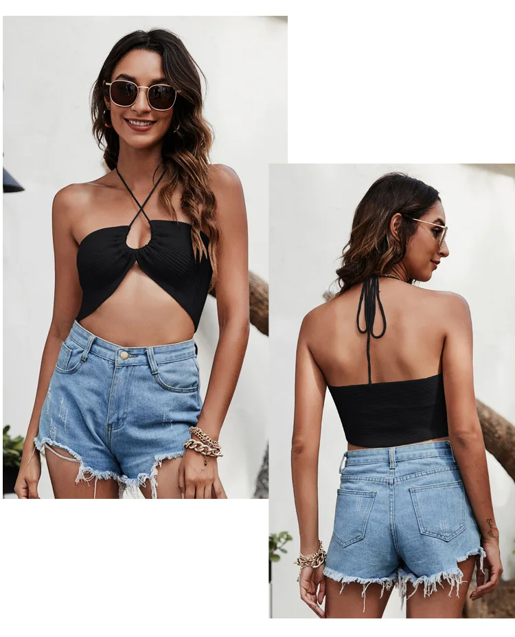 2021 Fashion Knitted Women Cropped Tops Sexy Halter Hollow Out Korean Streetwear Tops 121379WTA
2021 Fashion Knitted Women Cropped Tops Sexy Halter Hollow Out Korean Streetwear Tops 121379WTA