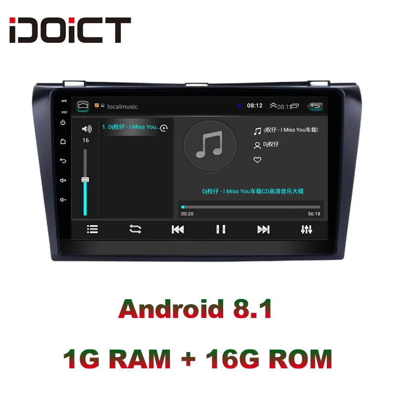 Автомобильный DVD плеер IDOICT Android 8 1 GPS навигация мультимедиа для Mazda 3 Радио 2004 2013