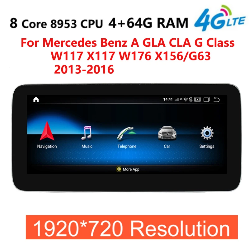 Автомобильная Мультимедийная магнитола Android 10 0 4 Гб + 64 ГБ для Mercedes Benz A GLA CLA G Class W117