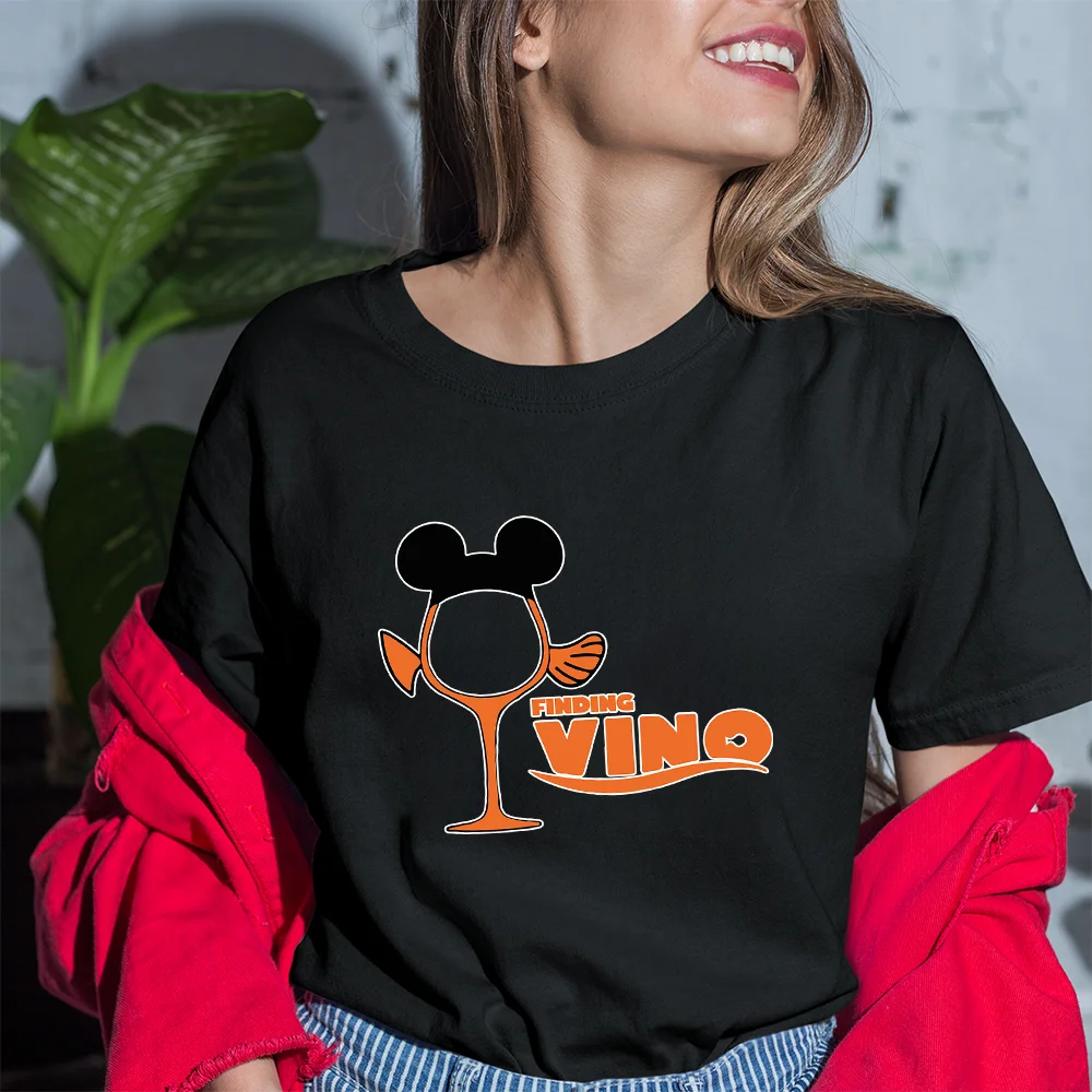 Summer Women T-shirts New VINO Letters Tshirts Fashion Disney Black Tees Dropship Korea Style Outdoor Wine Glass Princess Series
Summer Women T-shirts New VINO Letters Tshirts Fashion Disney Black Tees Dropship Korea Style Outdoor Wine Glass Princess Series