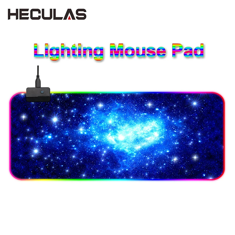 HECULAS цветная (RGB) светодиодная подсветка игровой Мышь коврик 80x30 см большой