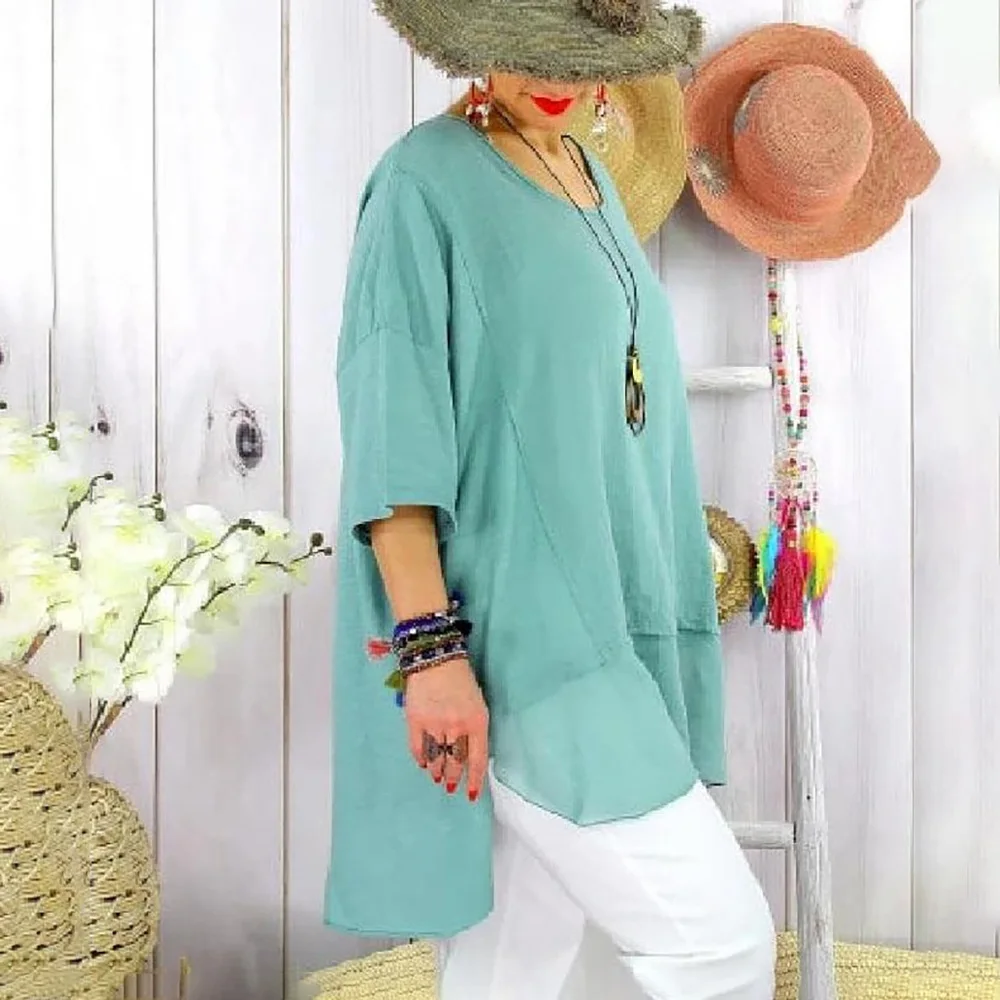 Casual Half Sleeve T Shirt For Women 2021 Summer New Style Art Style Large Size Solid Color Round Neck Loose All-match Top
Casual Half Sleeve T Shirt For Women 2021 Summer New Style Art Style Large Size Solid Color Round Neck Loose All-match Top