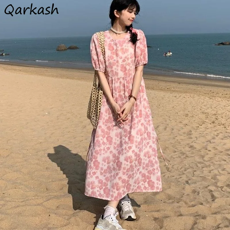 Dress Women Summer Maxi Floral Soft Elegant Retro Sweet Romantic Ladies Holiday Korean Style Loose A-line Beach Simple Vestidos
Dress Women Summer Maxi Floral Soft Elegant Retro Sweet Romantic Ladies Holiday Korean Style Loose A-line Beach Simple Vestidos