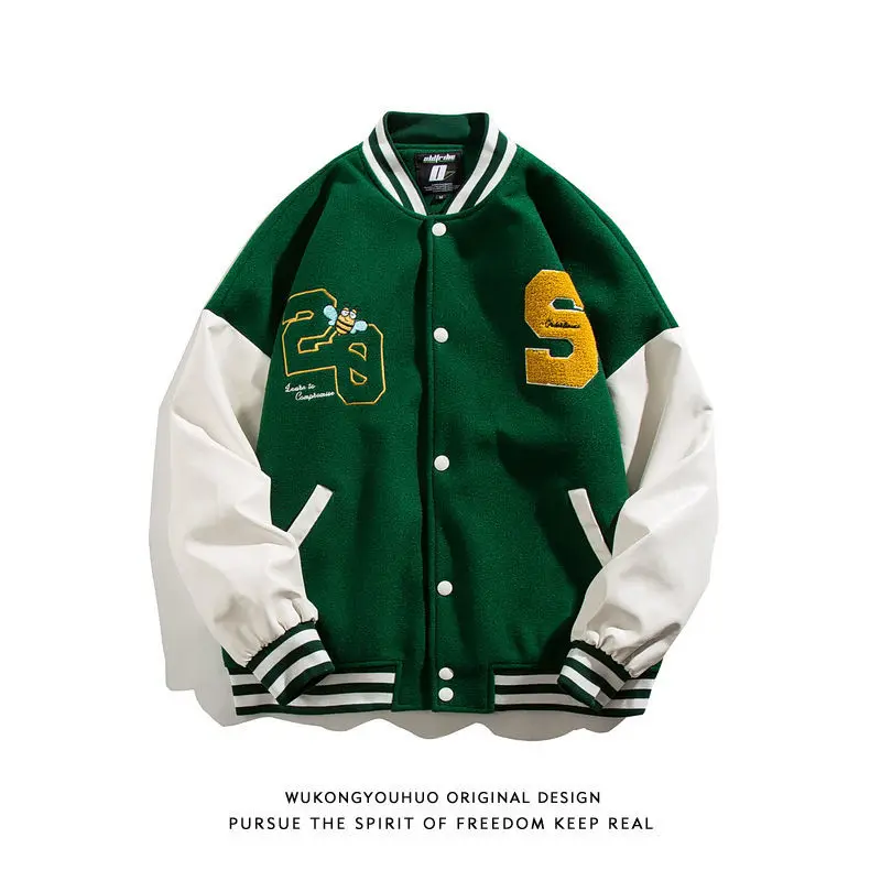 Fashionable men's hip-hop furry color block jacket male Harajuku Korean jacket bomber jacket male baseball jacket autumn jacket
Fashionable men's hip-hop furry color block jacket male Harajuku Korean jacket bomber jacket male baseball jacket autumn jacket