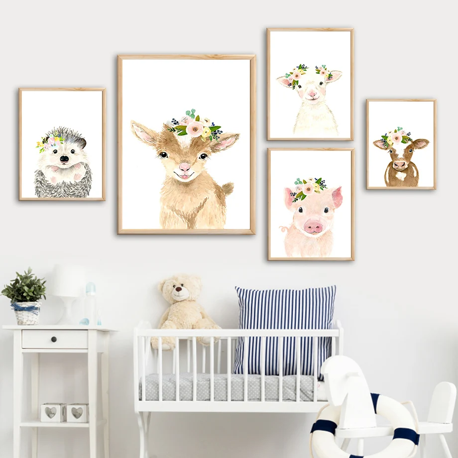 Lovely Hedgehog Deer Sheep Cow Pig Flower Leaf Wall Art Canvas Painting Nordic Posters And Prints Wall Pictures Kids Room Decor
Lovely Hedgehog Deer Sheep Cow Pig Flower Leaf Wall Art Canvas Painting Nordic Posters And Prints Wall Pictures Kids Room Decor