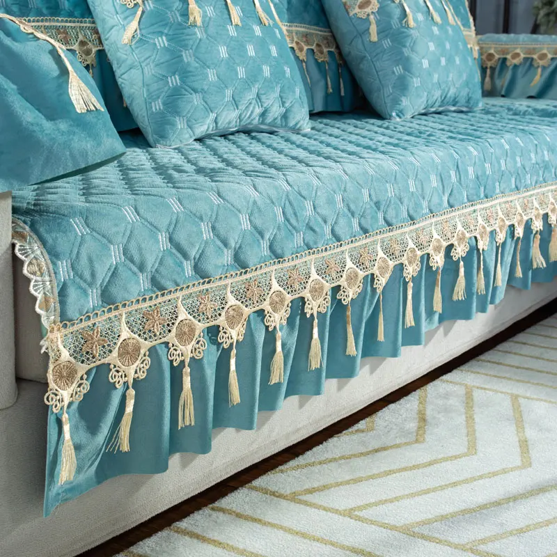 Sofa Cover European Thicken Lace Velvet Sectional L Shape Slipcover Solid Soft Corner Couch Cover Armchair Towel for Living Room
Sofa Cover European Thicken Lace Velvet Sectional L Shape Slipcover Solid Soft Corner Couch Cover Armchair Towel for Living Room
