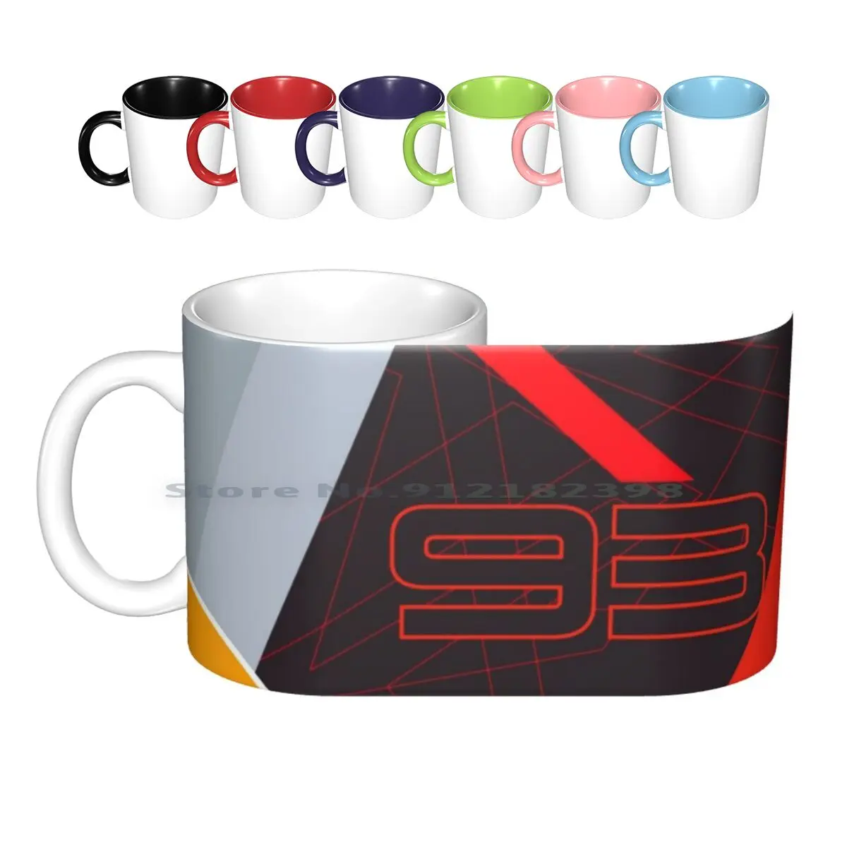 Керамические кружки Марка, кофейные чашки, кружка для молока и чая, Марк Маркес, мотоцикл, Мотоспорт, гоночный шлем, 93 шт. 
Керамические кружки Марка, кофейные чашки, кружка для молока и чая, Марк Маркес, мотоцикл, Мотоспорт, гоночный шлем, 93 шт.