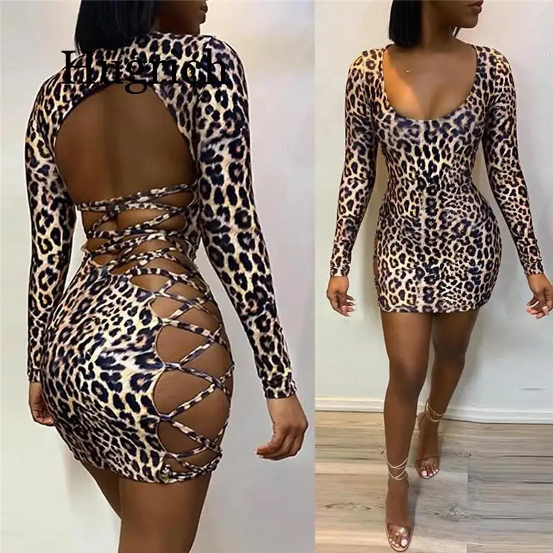 Sexy Women Leoapard Print Bandage Dress Clubwear Backless Hollow Out Bodycon Slim Dress Party Bodycon Lace-up Prncil Mini Dress
Sexy Women Leoapard Print Bandage Dress Clubwear Backless Hollow Out Bodycon Slim Dress Party Bodycon Lace-up Prncil Mini Dress