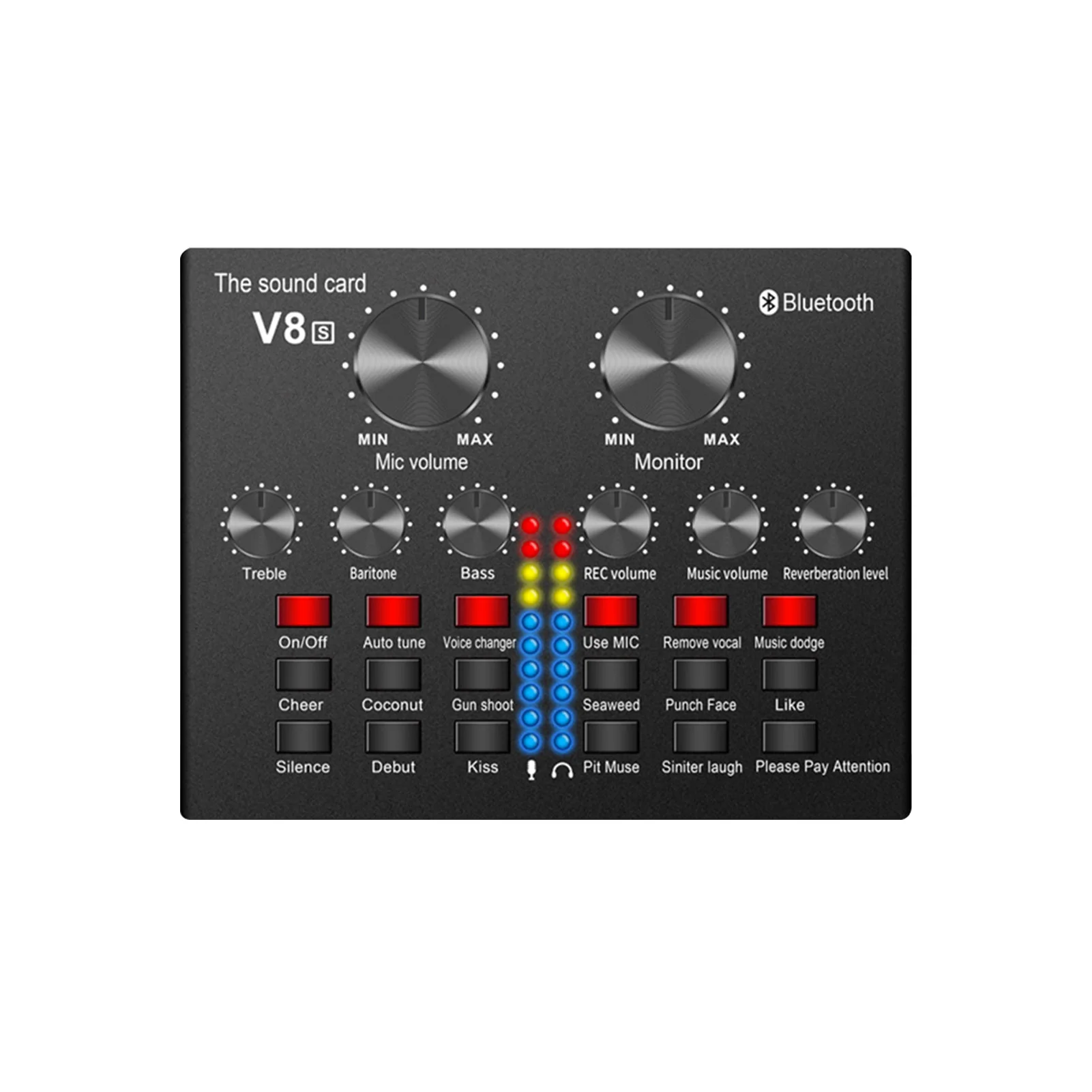 Streaming Wireless Professional Live Sound Card Mixer Board Universal Voice Changer Multiple Effects Home Party
Streaming Wireless Professional Live Sound Card Mixer Board Universal Voice Changer Multiple Effects Home Party