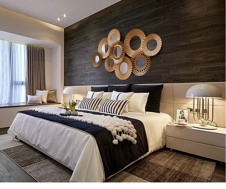 European style Wrought Iron Wall Hanging Decorative Mirror Crafts Ornaments Home Wall Sofa Background Metal Mural Decoration Art
European style Wrought Iron Wall Hanging Decorative Mirror Crafts Ornaments Home Wall Sofa Background Metal Mural Decoration Art