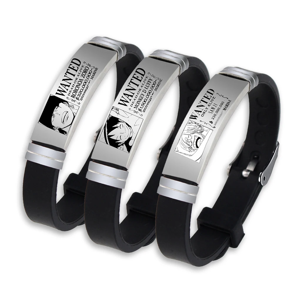 Anime One Piece Luffy Zoro Bracelet Bangle Straw Hat Pirates Stainless Steel Silicone Adjustable Bracelets Cosplay Jewelry
Anime One Piece Luffy Zoro Bracelet Bangle Straw Hat Pirates Stainless Steel Silicone Adjustable Bracelets Cosplay Jewelry