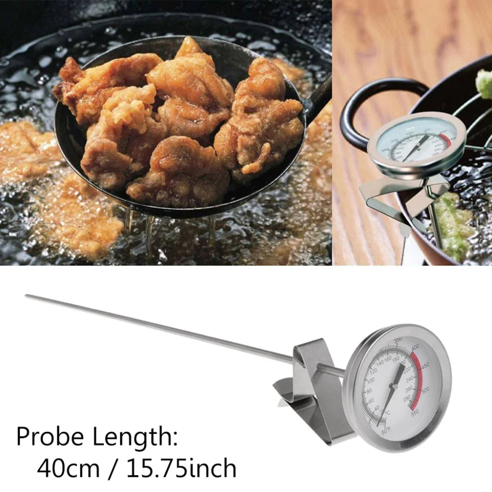 

Stainless Steel Frying Oil Thermometer For Kitchen Fryer Fries Fried Chicken Wings Barbecue Thermometer Gauge Kitchen Accessorie