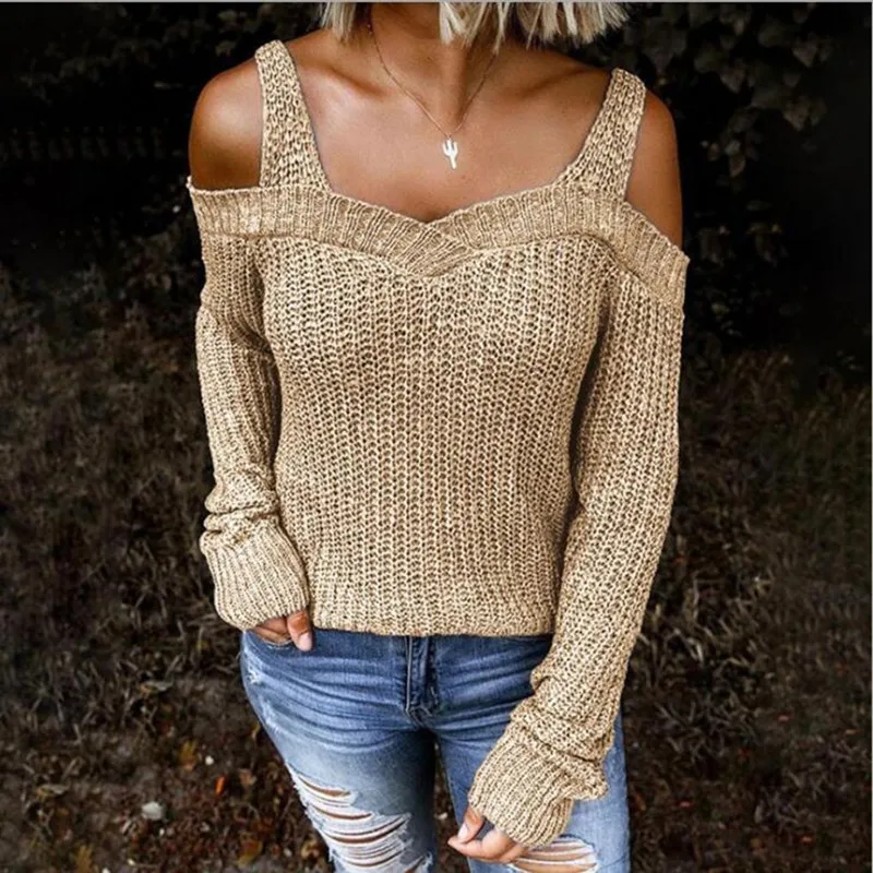 Sexy Slash Neck Woman Sweaters Pure Color Long Sleeved Off Shoulder Loose Knitted Pullovers Jumper Pull Femme Jerseys Mujer
Sexy Slash Neck Woman Sweaters Pure Color Long Sleeved Off Shoulder Loose Knitted Pullovers Jumper Pull Femme Jerseys Mujer