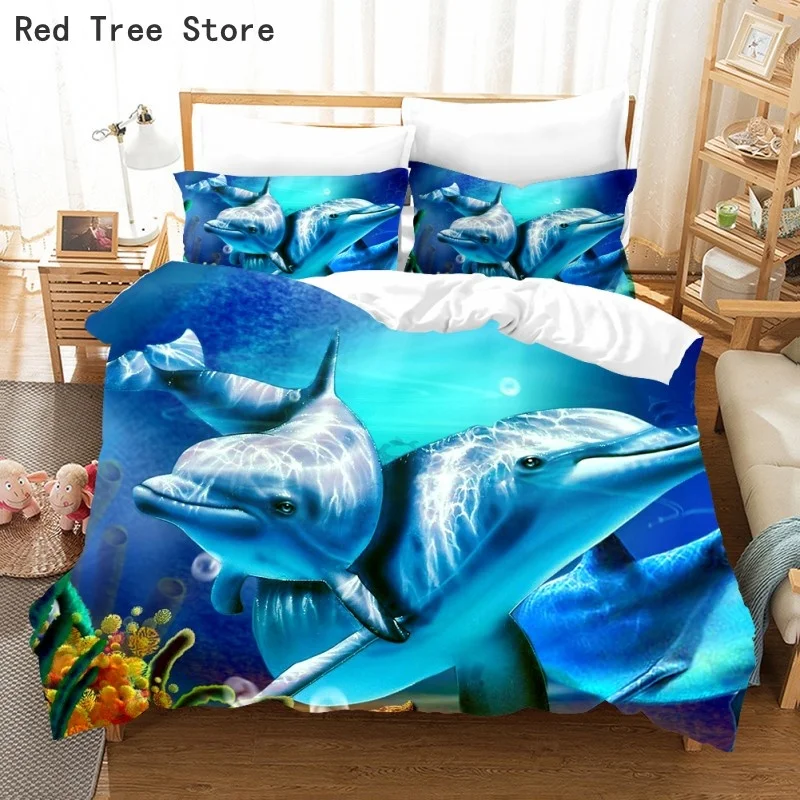 Cute Dolphin 3d Bedding Sets Single Double Queen King Size Quilt Duvet Cover With Pillowcase 2/3 PCS Animal Design Bedclothes
Cute Dolphin 3d Bedding Sets Single Double Queen King Size Quilt Duvet Cover With Pillowcase 2/3 PCS Animal Design Bedclothes