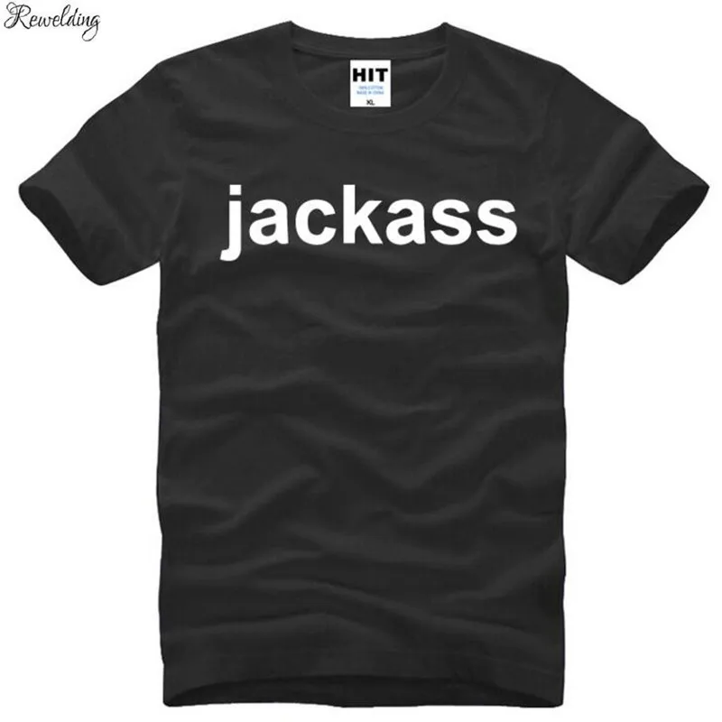 JACKASS и надписью Футболки шорты мужские летние футболки с короткими рукавами из