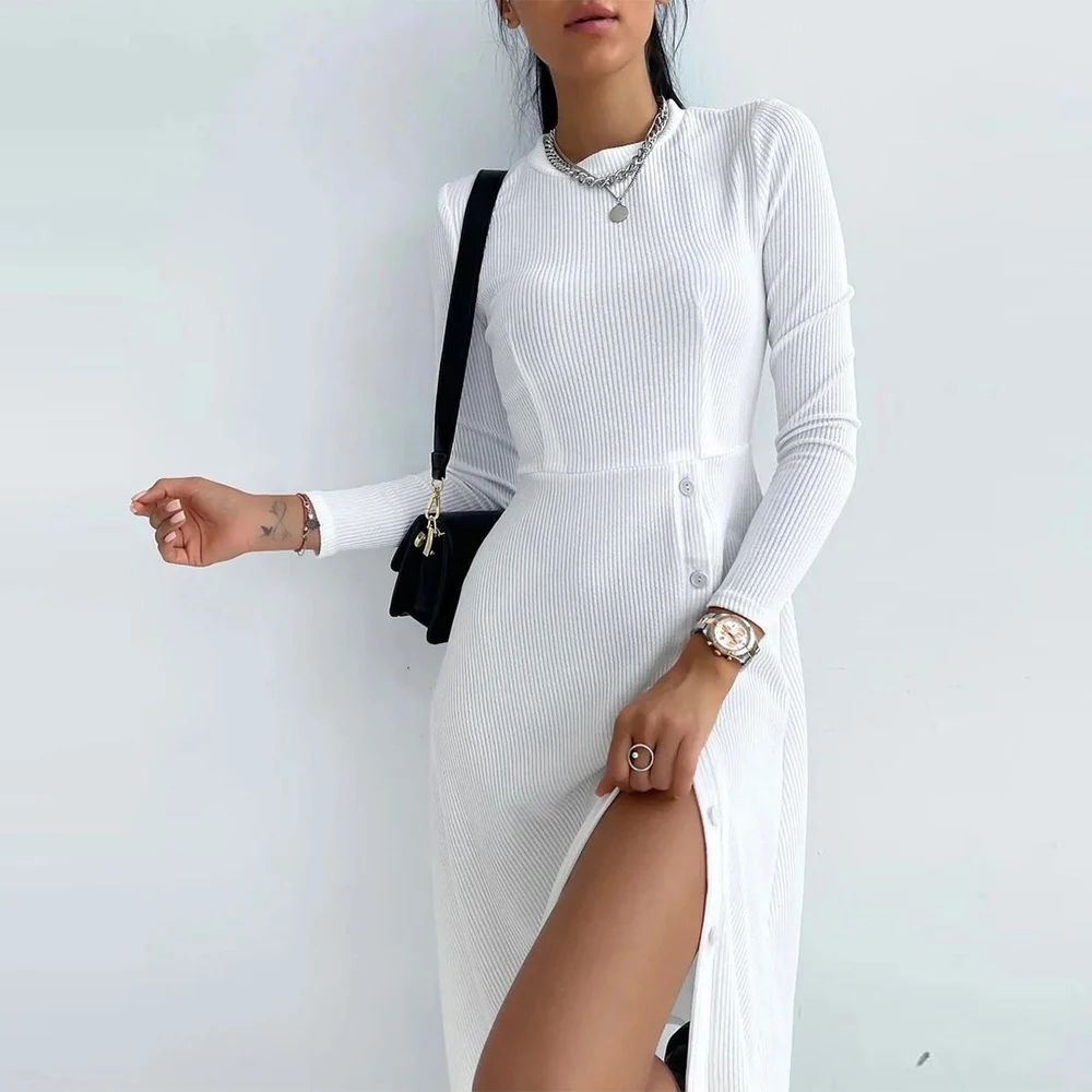 Женское облегающее платье-пуловер из вискозы с длинным рукавом, однотонное повседневное облегающее платье с круглым вырезом и пуговицами, ...
Женское облегающее платье-пуловер из вискозы с длинным рукавом, однотонное повседневное облегающее платье с круглым вырезом и пуговицами, ...