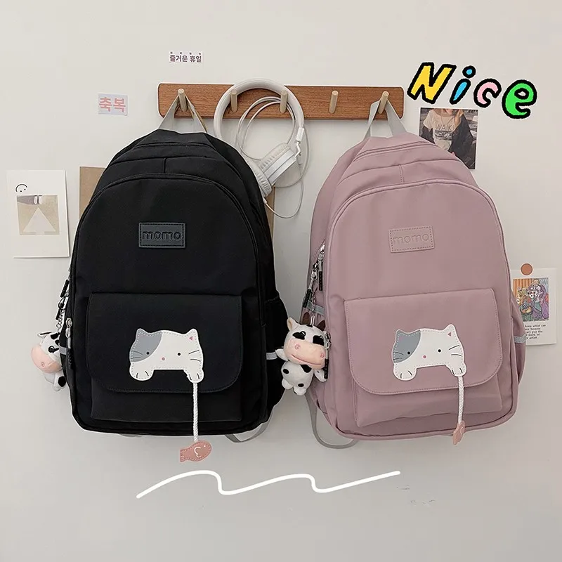 Japanese Solid Color Fashion Women's Backpack Large Capacity Nylon Waterproof Bookpacks Cartoon Print Travel Backpacks
Japanese Solid Color Fashion Women's Backpack Large Capacity Nylon Waterproof Bookpacks Cartoon Print Travel Backpacks