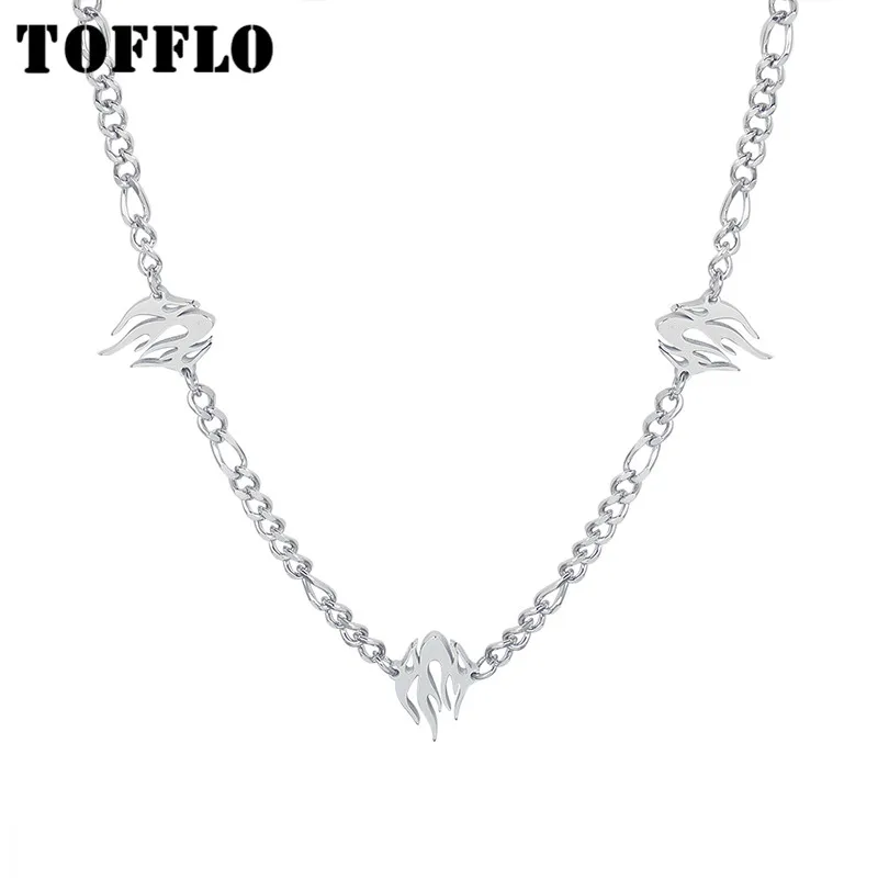 TOFFLO Stainless Steel Jewelry Flame Tag Thick Chain Necklace Hip HopTrendsetter Clavicle Chain BSP168
TOFFLO Stainless Steel Jewelry Flame Tag Thick Chain Necklace Hip HopTrendsetter Clavicle Chain BSP168