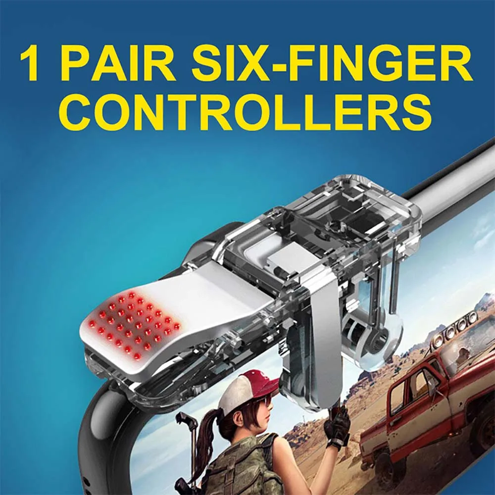 2pcs U9 Six Finger Mobile Controller Smart Phone Mobile Gaming Trigger Button Shooter Aim Key Gamepad Joystick for Game Playing
2pcs U9 Six Finger Mobile Controller Smart Phone Mobile Gaming Trigger Button Shooter Aim Key Gamepad Joystick for Game Playing