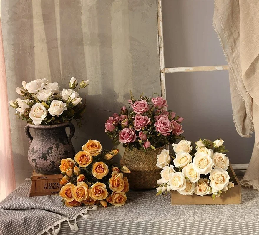 2 Pack Artificial Silk Rose Flowers Bouquets Faux Roses Bouquet 24 Heads Arrangement for Wedding Party Home Decoration
2 Pack Artificial Silk Rose Flowers Bouquets Faux Roses Bouquet 24 Heads Arrangement for Wedding Party Home Decoration