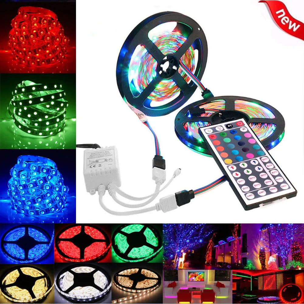 Лента светодиодная с пультом дистанционного управления 10 м 3528 SMD RGB 600 + 44