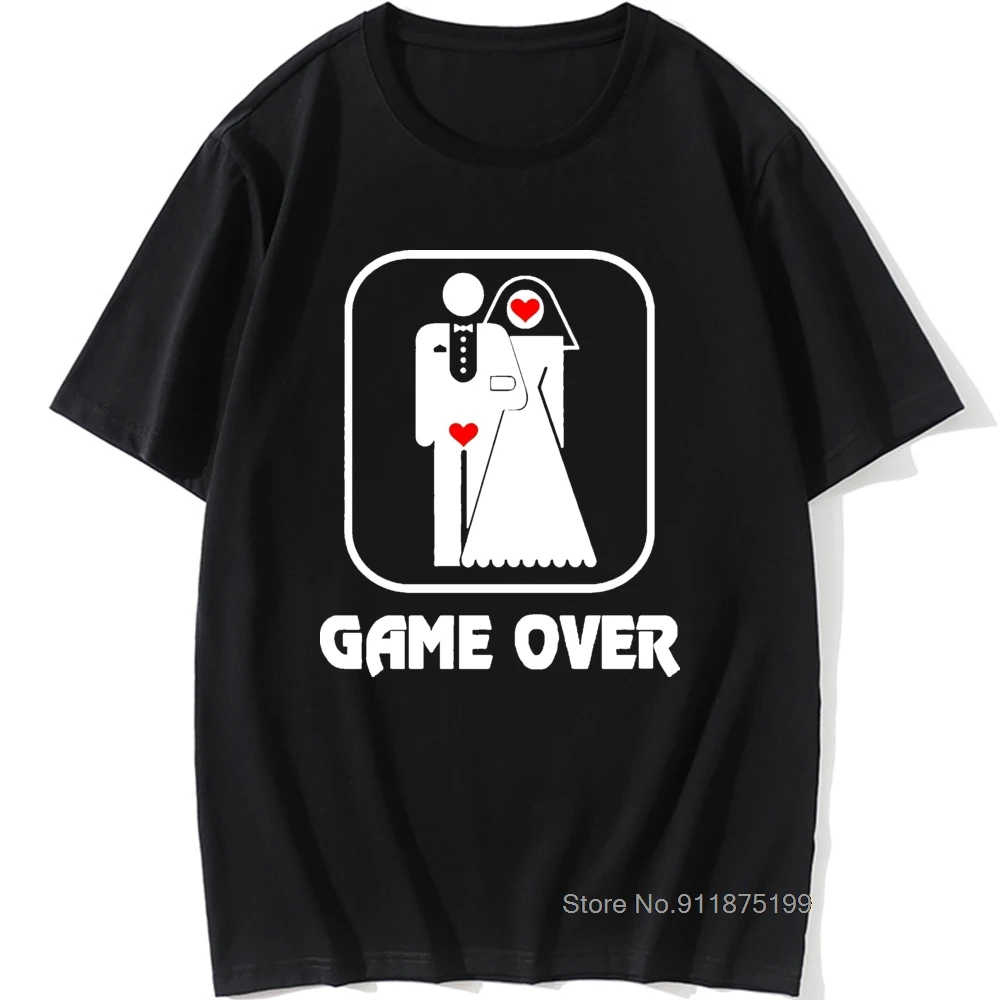 Футболка Game Over Shirt для мужчин топ невесты Одежда Для холостяка смешные футболки