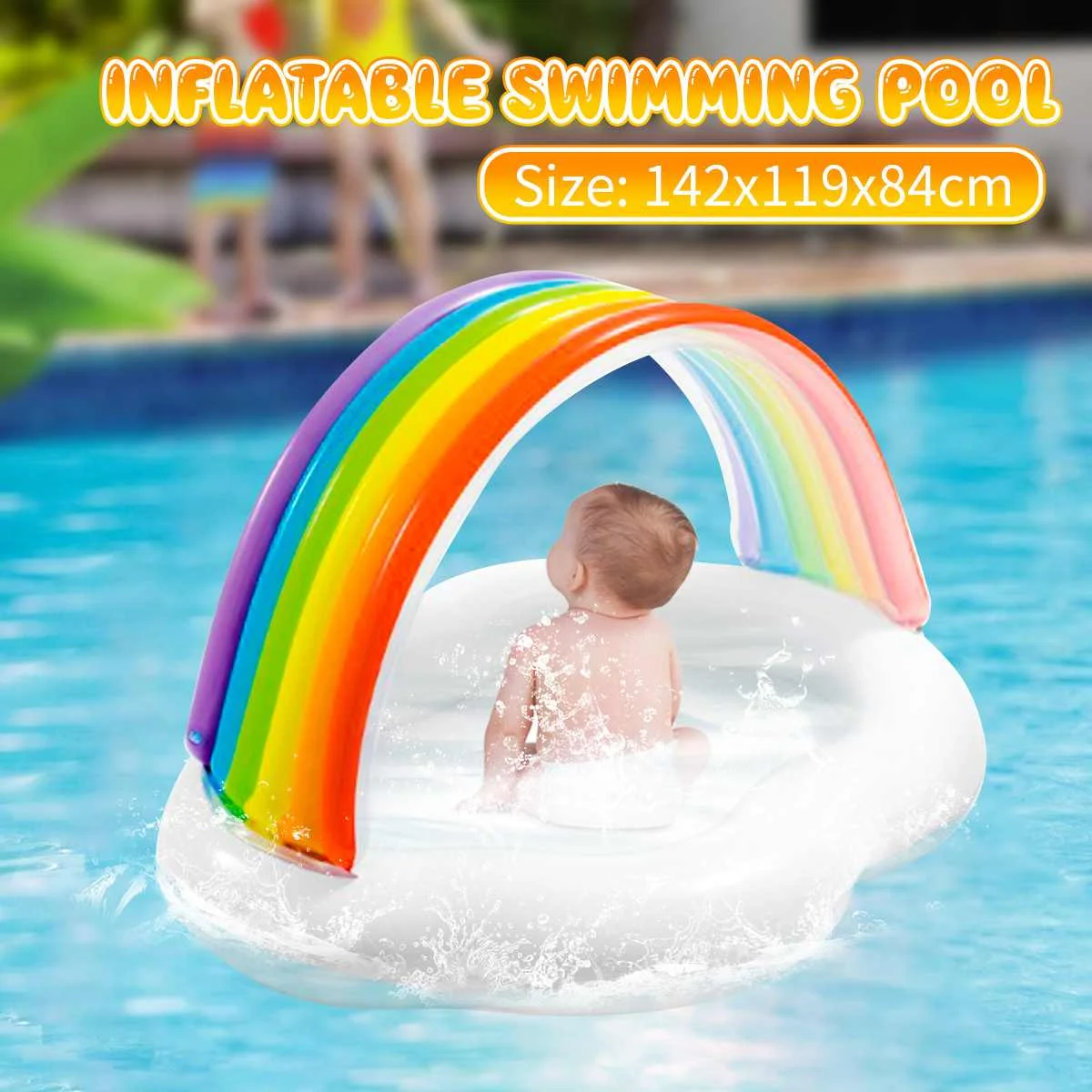 Rainbow Shape Inflatable Baby Beach Swimming Pool Portable Floating Seat Boat Pool Toy Safe Home Use Play Pool For Children Gift
Rainbow Shape Inflatable Baby Beach Swimming Pool Portable Floating Seat Boat Pool Toy Safe Home Use Play Pool For Children Gift