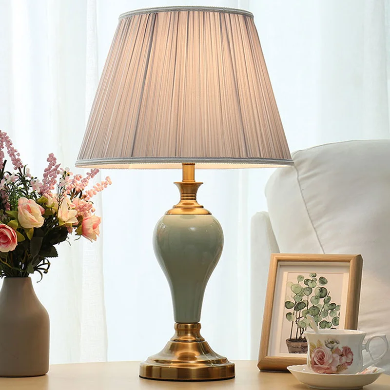 European-Style Ceramic Table Lamp Bedside Lamp Wedding Bedroom Fabric Craft Lamps Custom Ceramic Table Lamp
European-Style Ceramic Table Lamp Bedside Lamp Wedding Bedroom Fabric Craft Lamps Custom Ceramic Table Lamp