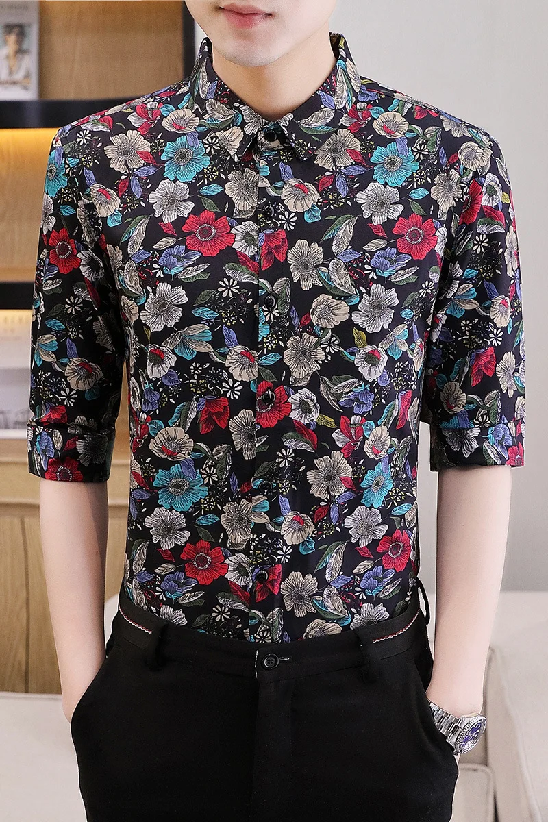 2021 new men's shirt Summer Short Sleeve Shirt Korean slim summer 5-sleeve Top Men's fashion men's wear
2021 new men's shirt Summer Short Sleeve Shirt Korean slim summer 5-sleeve Top Men's fashion men's wear