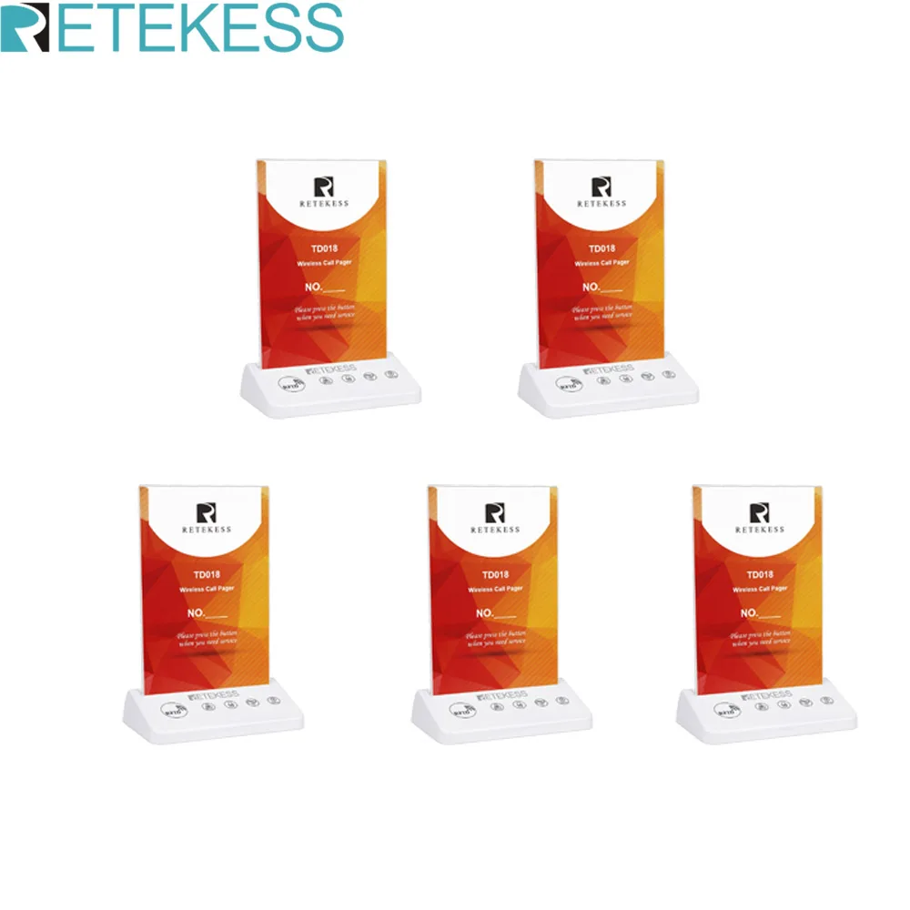 5 шт. RETEKESS TD018 ресторанная беспроводная пейджер система кнопка вызова стола спросить 433 мгц приемник RFID особенности для чайного кофейного ба...
5 шт. RETEKESS TD018 ресторанная беспроводная пейджер система кнопка вызова стола спросить 433 мгц приемник RFID особенности для чайного кофейного ба...