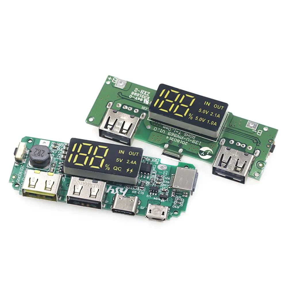 Lithium Battery Charger Board LED Dual USB 5V 2.4A Micro/Type-C Mobile Power Bank 18650 Charging Module Circuit Protection | Электроника