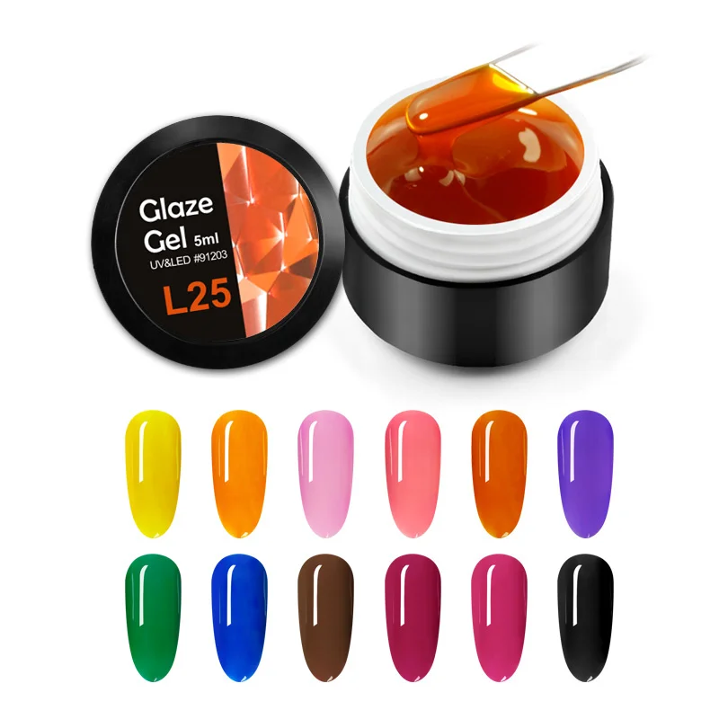 

12pcs/kit Glass Gel Lacquer Translucent Candy Color Neon Gemstone UV LED Nail Gel Varnish Glaze Gel Nail Decoration Gel