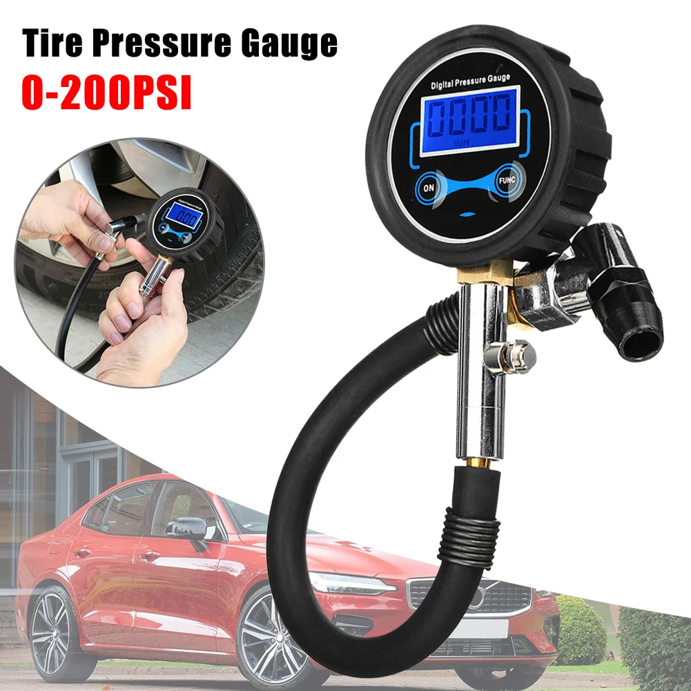 Digital LCD Tyre Tire Air Pump Pressure Gauge Tester 0-200PSI Car Motorcycle Black Durable Auto Tool
Digital LCD Tyre Tire Air Pump Pressure Gauge Tester 0-200PSI Car Motorcycle Black Durable Auto Tool