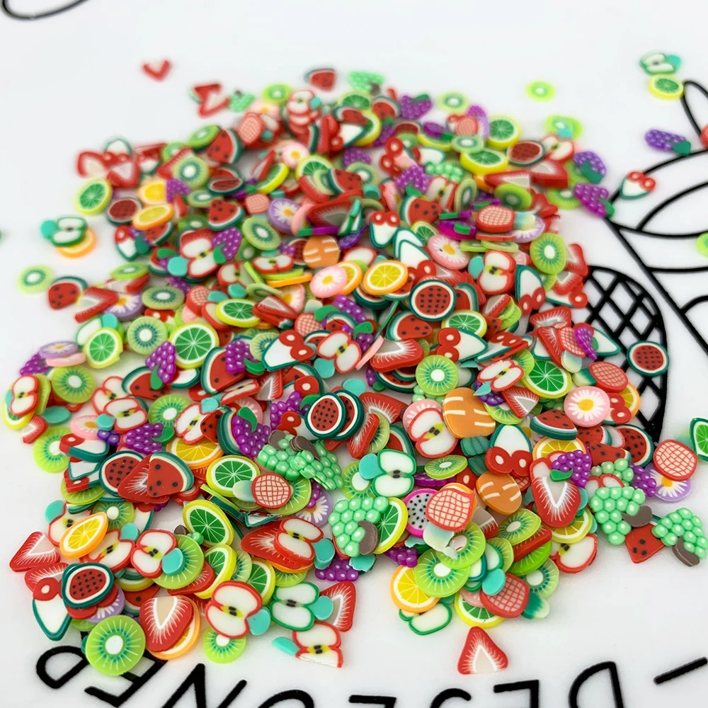 1000pcs DIY Lip Gloss Decor Strawberry Lemon Fruit Slices Filler Handmade Lipgloss Base Gel Slime Charm Nail Art Decoration | Красота и
