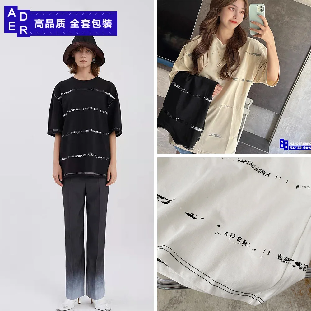 Tide brand Ader tape letter printing round neck short-sleeved T shirt summer new casual sports loose T-shirt women
Tide brand Ader tape letter printing round neck short-sleeved T shirt summer new casual sports loose T-shirt women