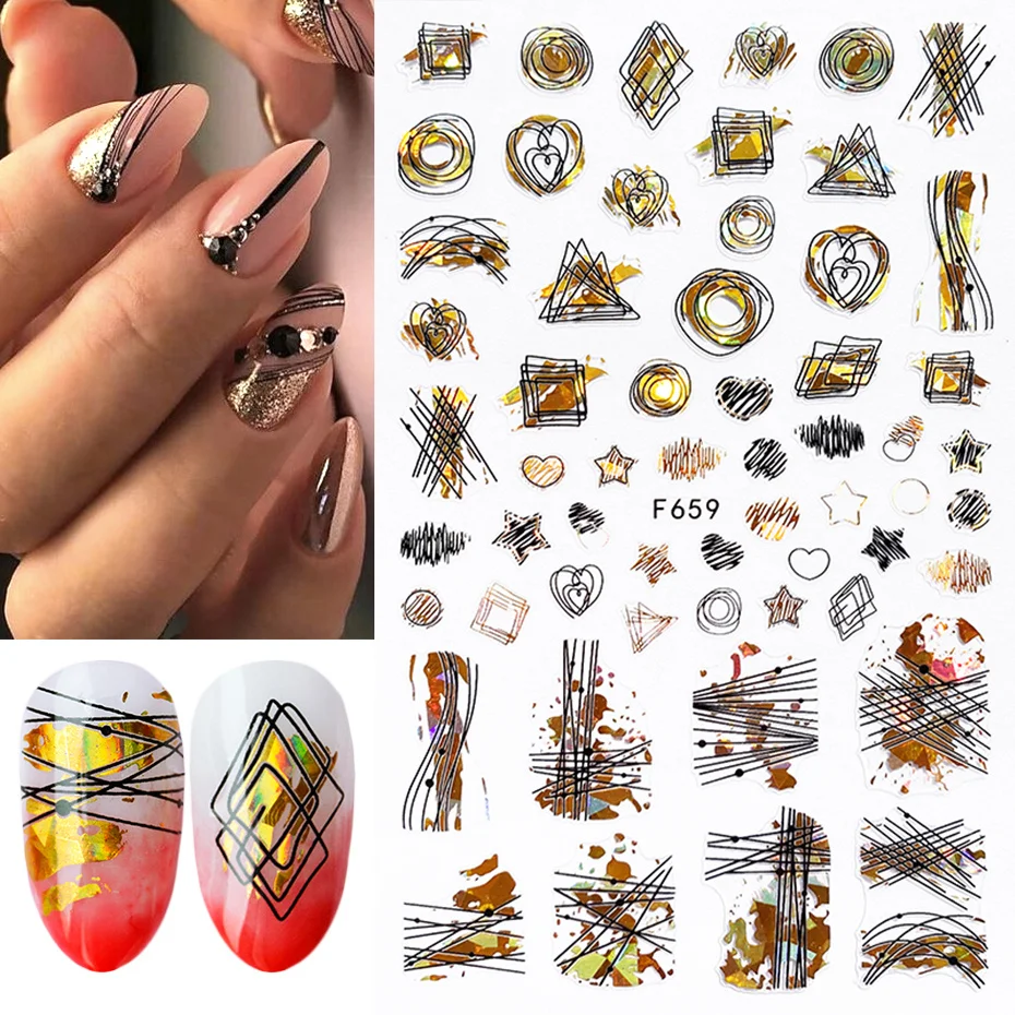 3D Stickers for Nails Design Laser Simple Lines Leaves Geometry Nail Wraps Sticker Art Decorations Transfer Decals
3D Stickers for Nails Design Laser Simple Lines Leaves Geometry Nail Wraps Sticker Art Decorations Transfer Decals