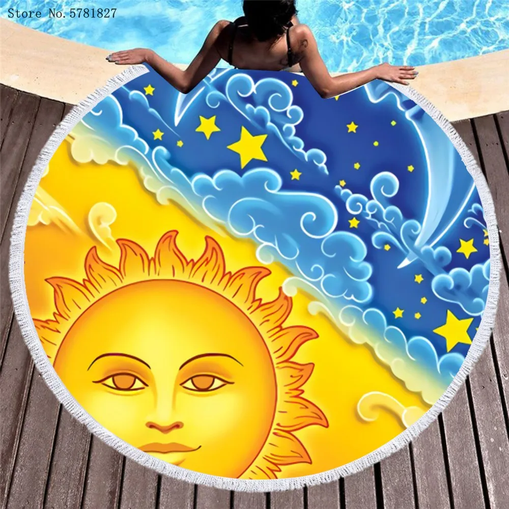 Sun Moon Clouds Round Tassels Beach Towel Yoga Matt Swim Cover Cloth Witchcraft Round Beach Towel Bohemian Throw Blanket
Sun Moon Clouds Round Tassels Beach Towel Yoga Matt Swim Cover Cloth Witchcraft Round Beach Towel Bohemian Throw Blanket