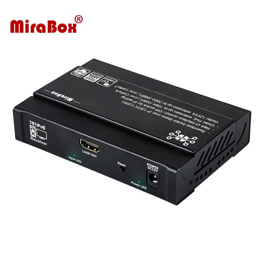 Принимаются заказы OEM, матричный удлинитель Mirabox 100m PoE HDMI с контуром HDMI
Принимаются заказы OEM, матричный удлинитель Mirabox 100m PoE HDMI с контуром HDMI