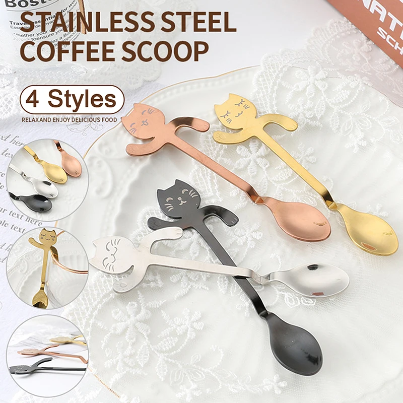 1pcs Cute Cat Dessert Spoon Stainless Steel Teaspoon For Coffee Ice Cream Laser Engraving Long Handle Flatware GiftTableware
1pcs Cute Cat Dessert Spoon Stainless Steel Teaspoon For Coffee Ice Cream Laser Engraving Long Handle Flatware GiftTableware