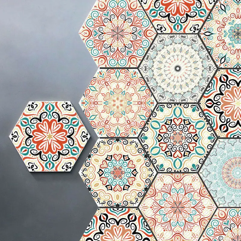 10Pcs Moroccan Style Self-Adhesive Tiles Stickers Hexagonal Ethnic Mandala Style Bathroom Kitchen Floor Wall Tiles Stickers
10Pcs Moroccan Style Self-Adhesive Tiles Stickers Hexagonal Ethnic Mandala Style Bathroom Kitchen Floor Wall Tiles Stickers