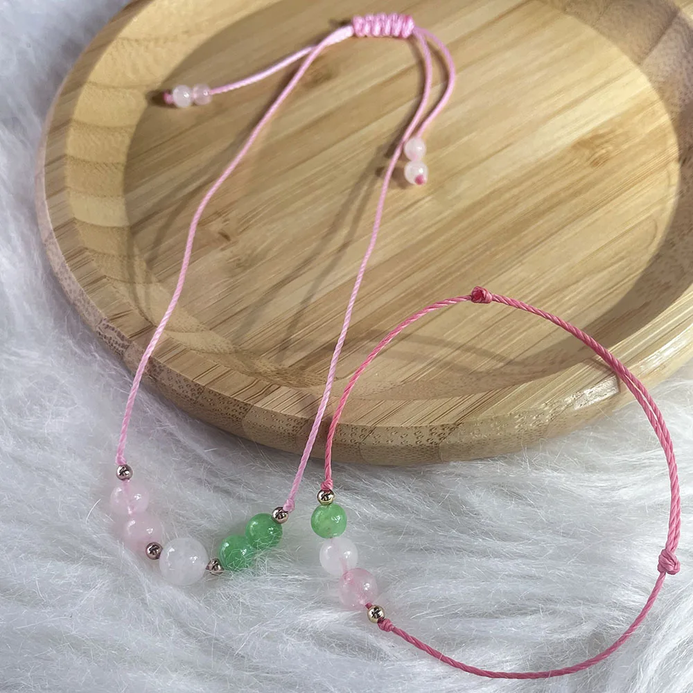 Pink Jewelry Set Girl Handmade Green Agate Necklaces Wax Cord Natural Stones Beads Bracelets Women Aesthetic Accessories Gifts
Pink Jewelry Set Girl Handmade Green Agate Necklaces Wax Cord Natural Stones Beads Bracelets Women Aesthetic Accessories Gifts