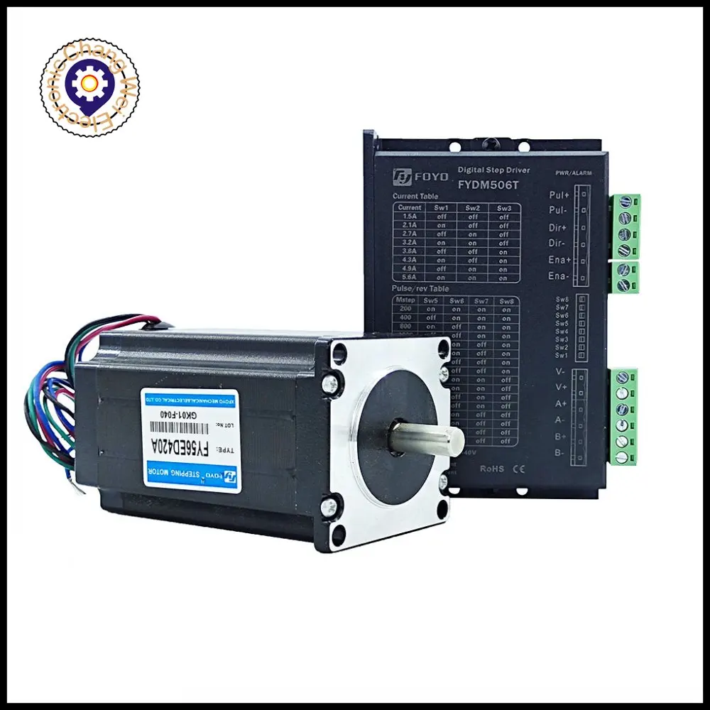 CNC 3NM kit two-phase stepper motor driver NEMA23 stepper motor DC24V-50V FYDM506T+FY56ED420A high torque motor kit
CNC 3NM kit two-phase stepper motor driver NEMA23 stepper motor DC24V-50V FYDM506T+FY56ED420A high torque motor kit