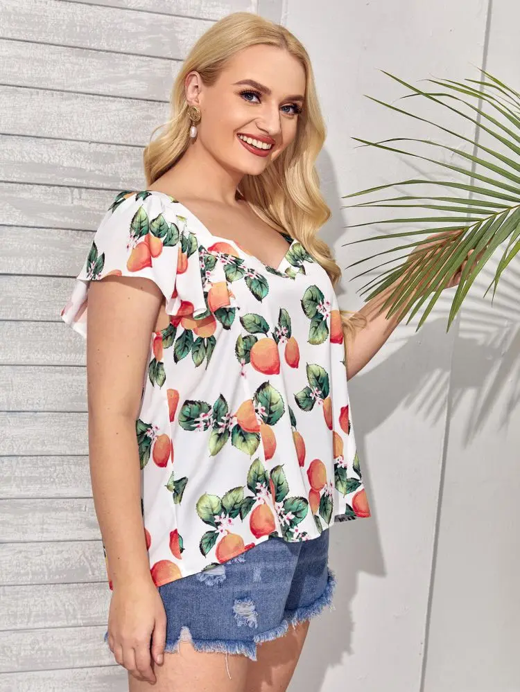 Summer 2021 Sexy V-neck Flower Temperament Casual Women Outdoor Party Bubble Sleeve L-4XL Large Size Blouse T-shirt 
Summer 2021 Sexy V-neck Flower Temperament Casual Women Outdoor Party Bubble Sleeve L-4XL Large Size Blouse T-shirt