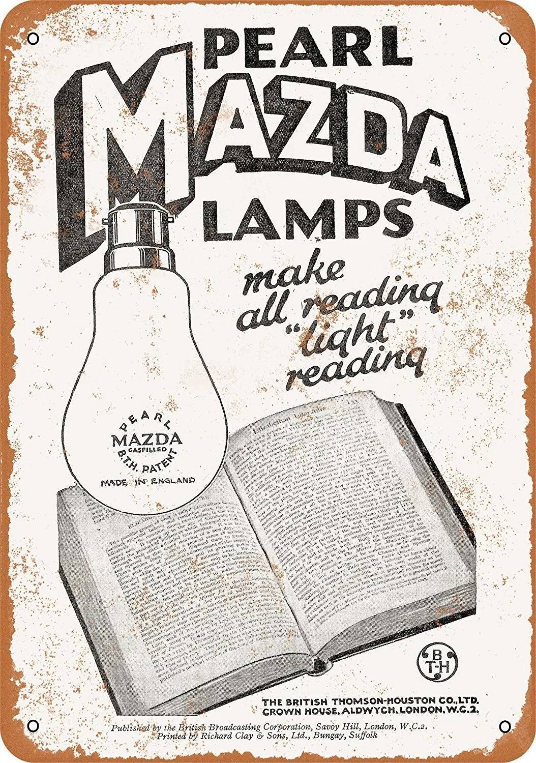 Wall Color 8 X 12 Metal Sign 1929 Pearl Mazda Light Bulbs Wall Art Hanging Decoration
Wall Color 8 X 12 Metal Sign 1929 Pearl Mazda Light Bulbs Wall Art Hanging Decoration