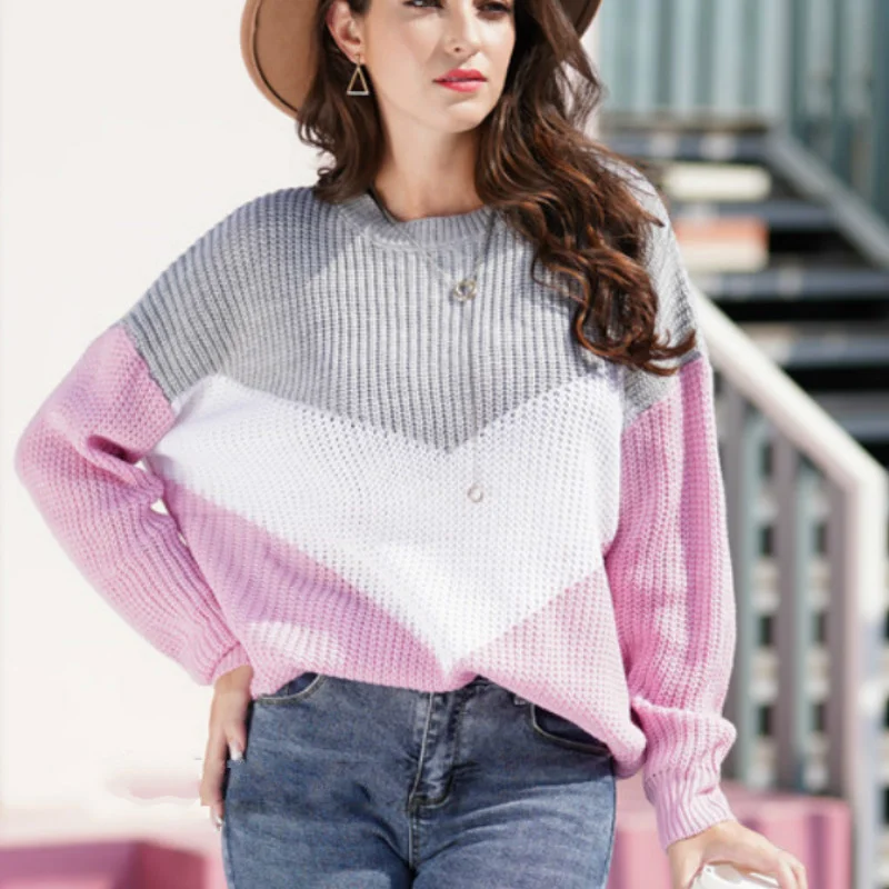 Plus Size Loose Knitted Sweater Women Jumpers Long Sleeve Woman Pullovers Sweaters Casual Winter Color Block Striped Sweater
Plus Size Loose Knitted Sweater Women Jumpers Long Sleeve Woman Pullovers Sweaters Casual Winter Color Block Striped Sweater